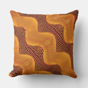 Coussin Courbe orange et points dorés sur arrière - plan b
