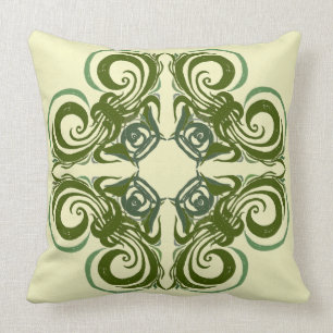 Coussin Courbe verte rétro