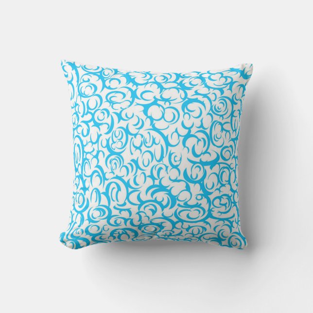 Coussin Courbes bleu clair (Recto)