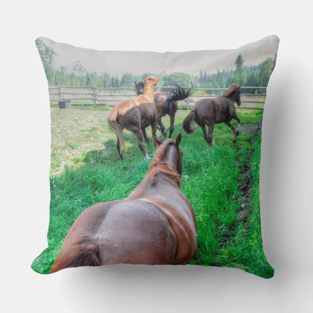 Coussin Courir Pinto Peinture Gelding & Stallions châtaign (Recto)
