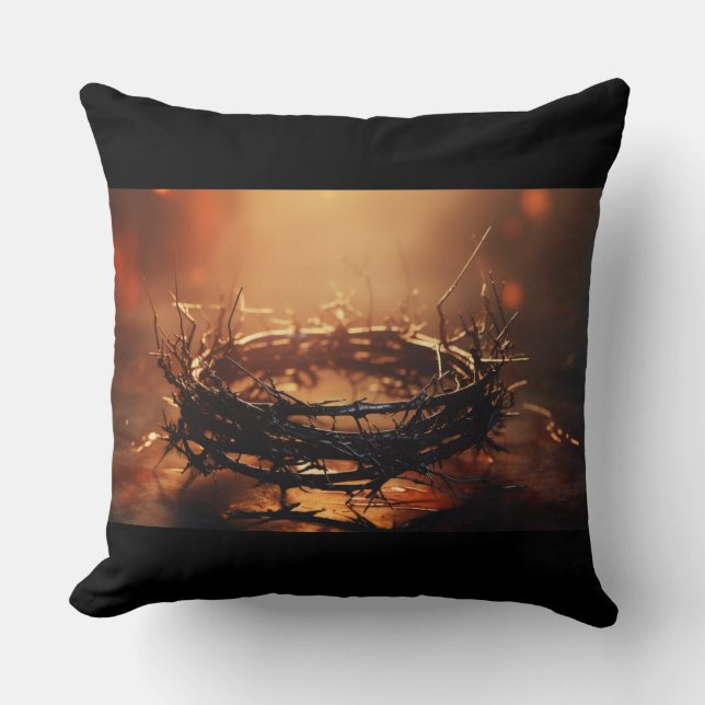 Coussin Couronne chrétienne d'épines Jésus (Recto)