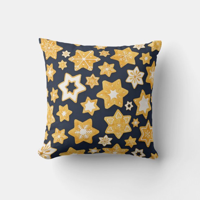 Coussin Couronne de biscuits de Noël avec Arrière - plan g (Recto)