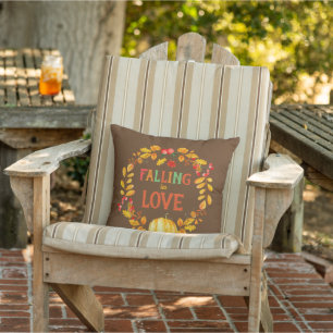 Coussin Couronne de feuilles de citrouille d'automne Tombe