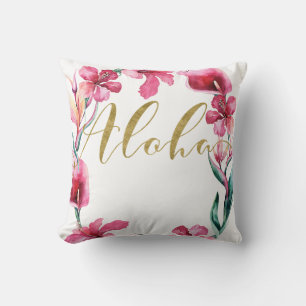 Coussin Couronne de fleurs d'hibiscus Floral d'été Aloha