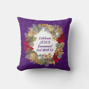 Coussin Couronne de Noël Violet CELEBRER JESUS
