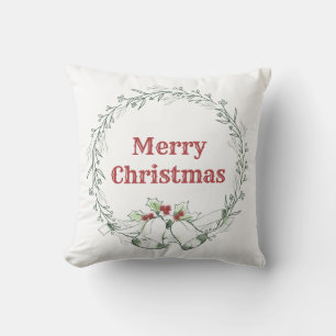 Coussin Couronne de nom de famille aux feuilles vertes Sim