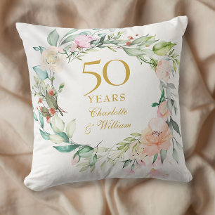 Coussin Couronne de roses pour les 50 ans de mariage