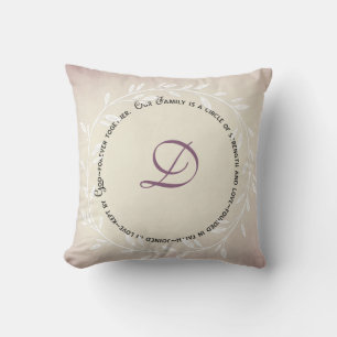 Coussin Couronne du cercle familial avec monogramme