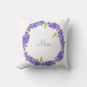 Coussin Couronne florale pourpre   Maman