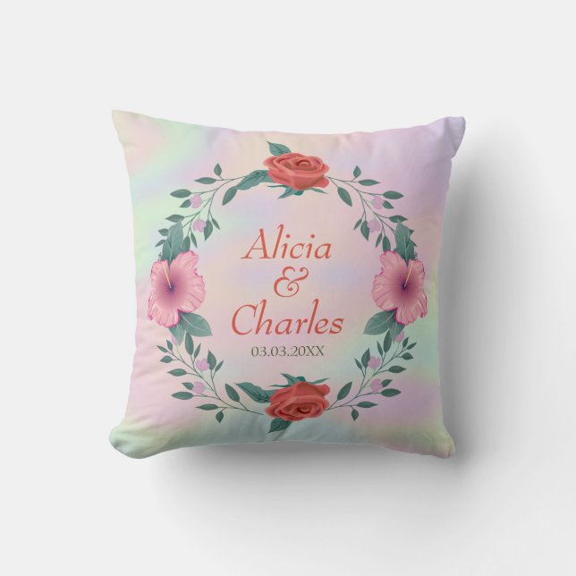 Coussin Couronne Florale Sur Hologramme (Recto)