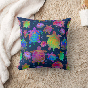 Coussin Course avec des tortues dans les profondeurs océan