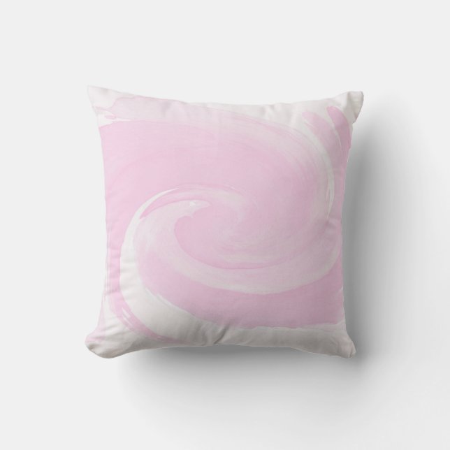 Coussin Courses en spirale roses de brosse d'aquarelle (Recto)