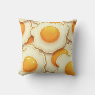 Coussin coussin avec motif à oeufs frits