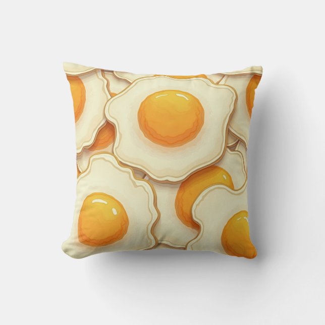 Coussin coussin avec motif à oeufs frits (Recto)