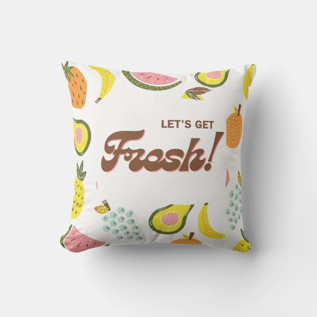 Coussin "Coussin blanc avec design fruité rafraîchissant" (Recto)
