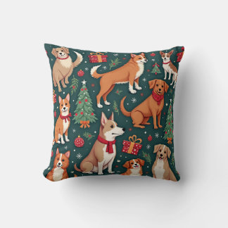 Coussin coussin chien de Noël