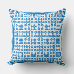 Coussin Coussin, Cushion Welsh Tapestry Motif Bright Blue