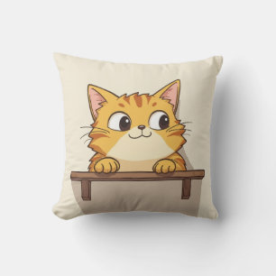 coussin coussin de chat jaune