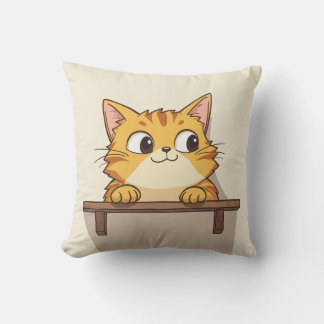 coussin coussin de chat jaune