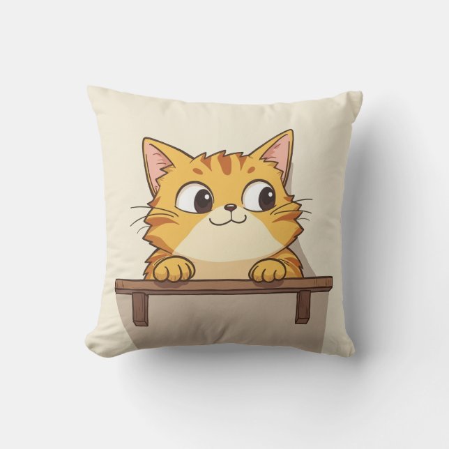 coussin coussin de chat jaune (Recto)