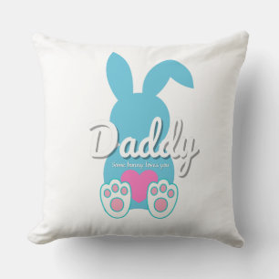 Coussin 	Coussin de jet Daddy Bunny – Cadeau de Pâques pou