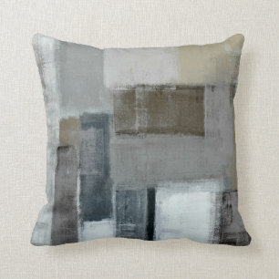 Coussin "Coussin gris et Brown du labyrinthe" d'art