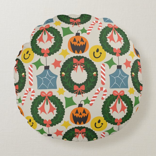 Coussin coussin rond de Noël (Devant)