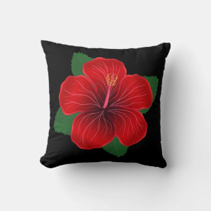 Coussin Coussin-Rouge Hibiscus