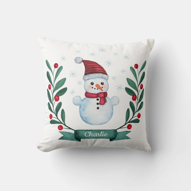 Coussin Coutume de neige de Noël (Recto)
