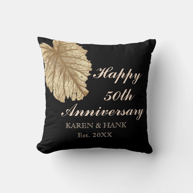 Coussin Coutume noire d'or de Faux de cinquantième (Recto)
