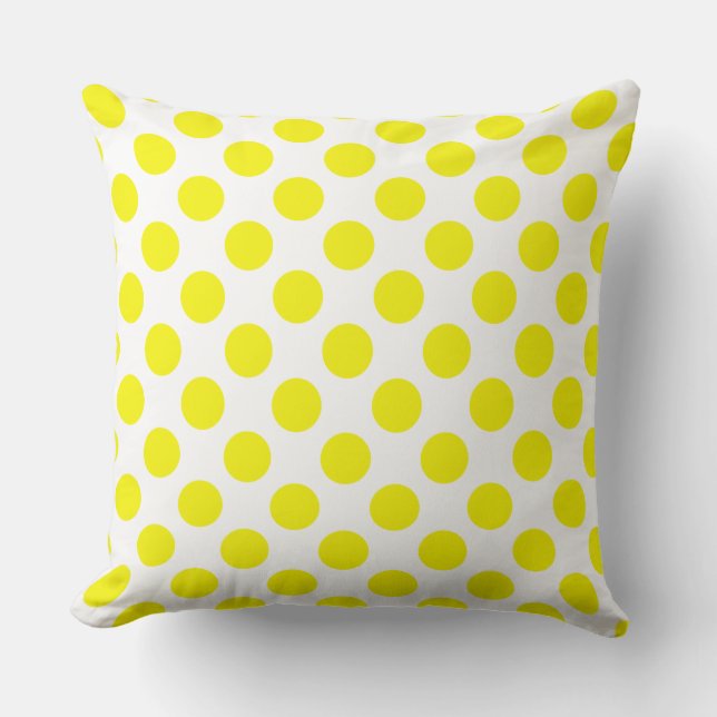 Coussin Coutume Oreillère Jaune Or Big Polka (Recto)