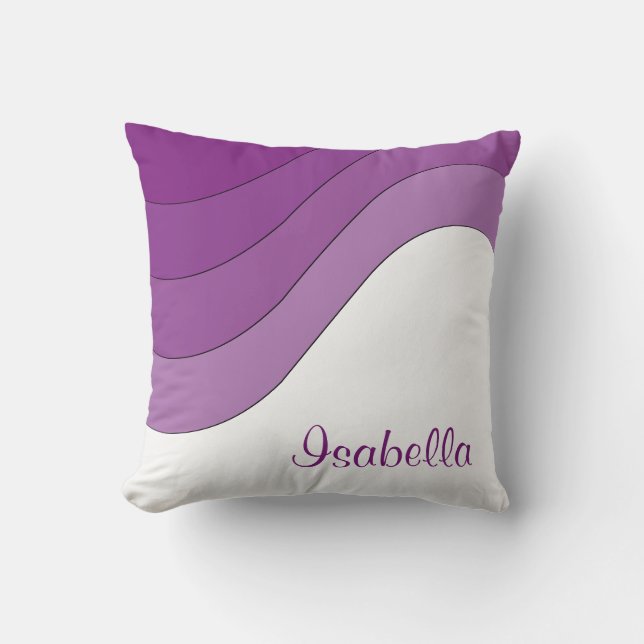 Coussin Coutume rayée pourpre de vague tonale (Recto)