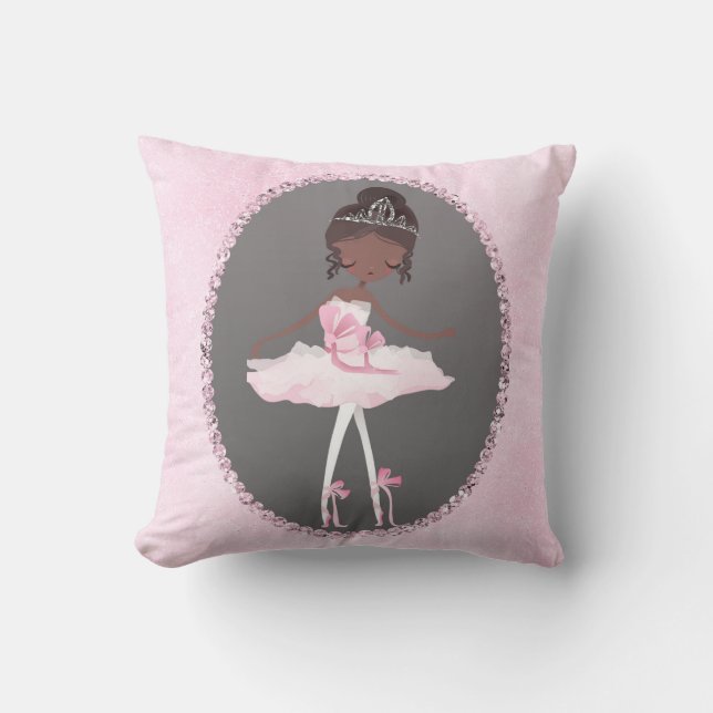 Coussin Couture rose et gris Ballerina foncé Filles Chambr (Recto)