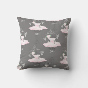 Coussin Couture rose et gris Ballerina Girls Chambre chamb