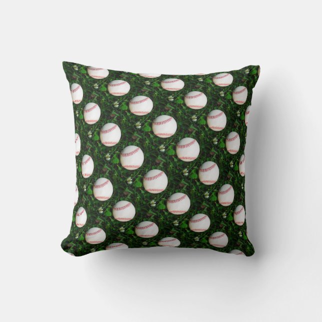 Coussin Couture rouge de baseball blanc (Recto)