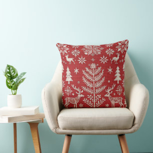 Coussin Couvercle d'oreiller brodé de Noël nordique