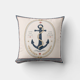 Coussin Couverture de jet classique Sailorcore Nautical
