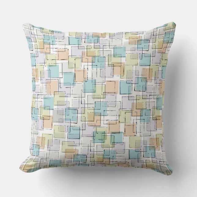 Coussin Couverture en blocs de construction aqua (Recto)