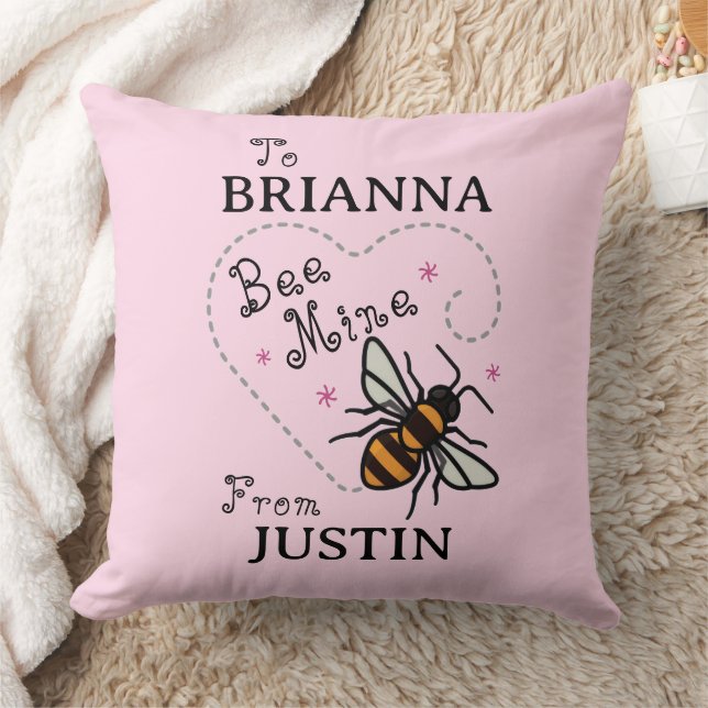 Coussin Couverture personnalisée Bee Mine Heart pour la Sa (Couverture)