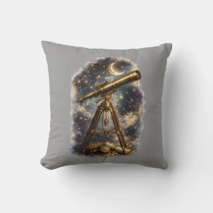Coussin Couvre-lit Téléscope Vintage Ciel Nocturne Étoilé