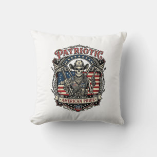 Coussin Cow-boy squelette patriotique Squelette patriote s