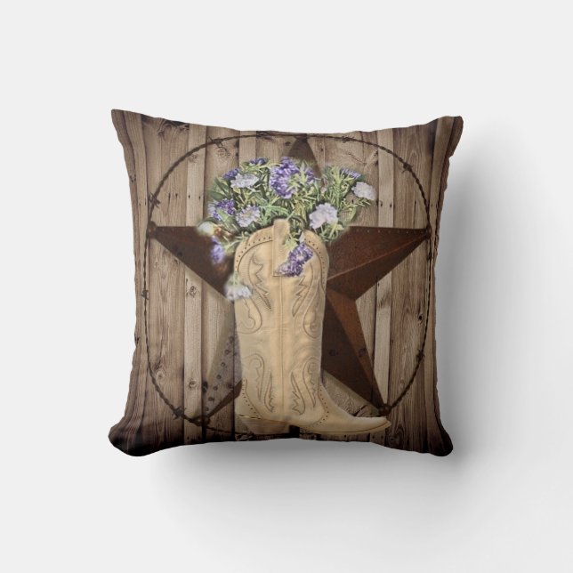 Coussin cow-girl de l'ouest fleur sauvage de la grange rus (Recto)