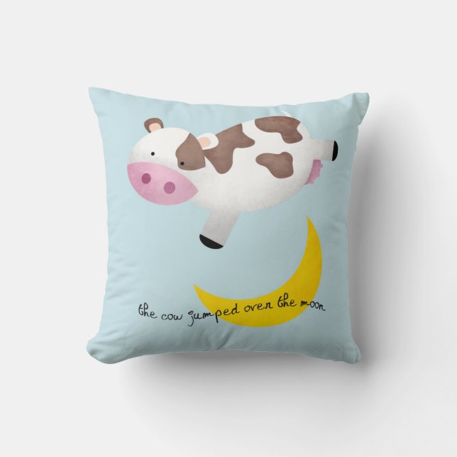 Coussin Cow Jumped Over the Moon (Recto)