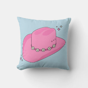 Coussin Cowboy Casquette Preppy Rose Et Bleu