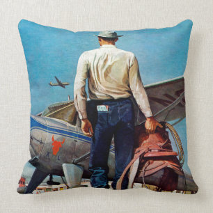 Coussin Cowboy de vol par Mead Schaeffer