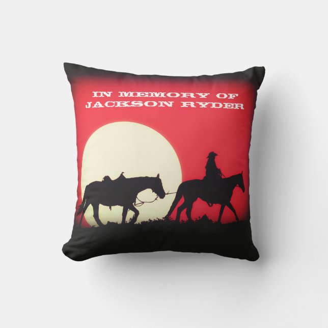 Coussin Cowboy menant un mémorial Riderless de cheval (Recto)