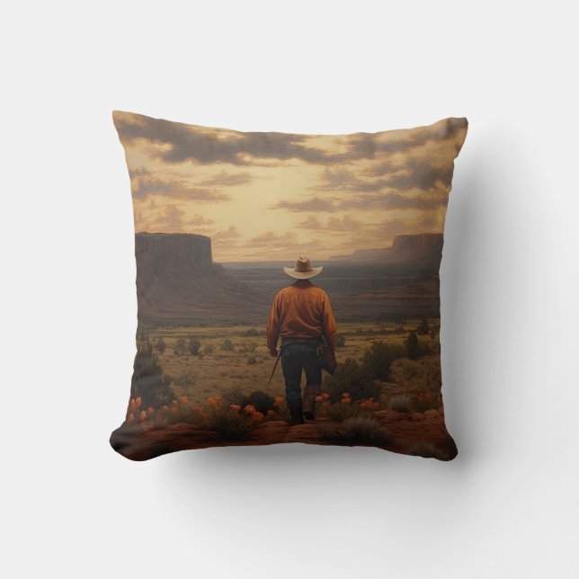 Coussin Cowboy Pillow Western Cushion Wild Pillow (Recto)