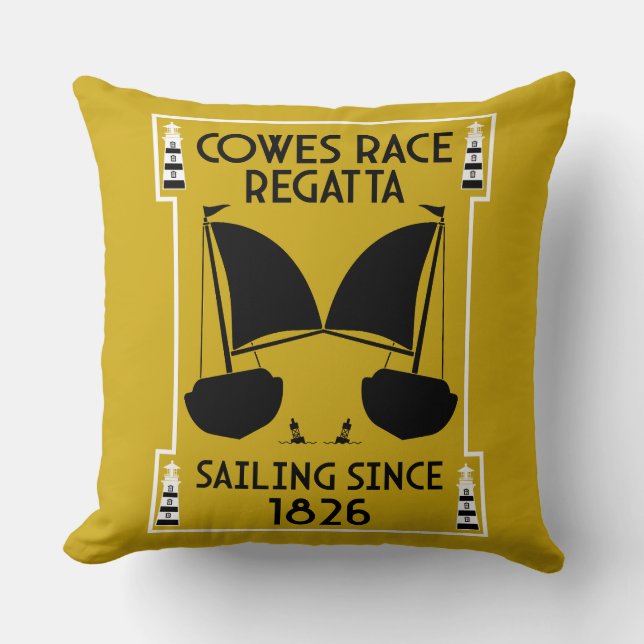 Coussin Cowes île de Wight Yacht Regatta (Recto)