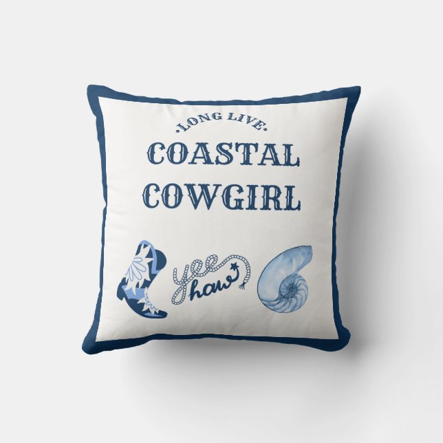 Coussin cowgirl côtière bleue (Verso)