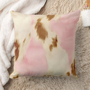 Coussin Cowgirl Crème rose Brown Cowhide